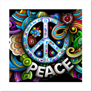 Rainbow PEACE Symbol Posters and Art